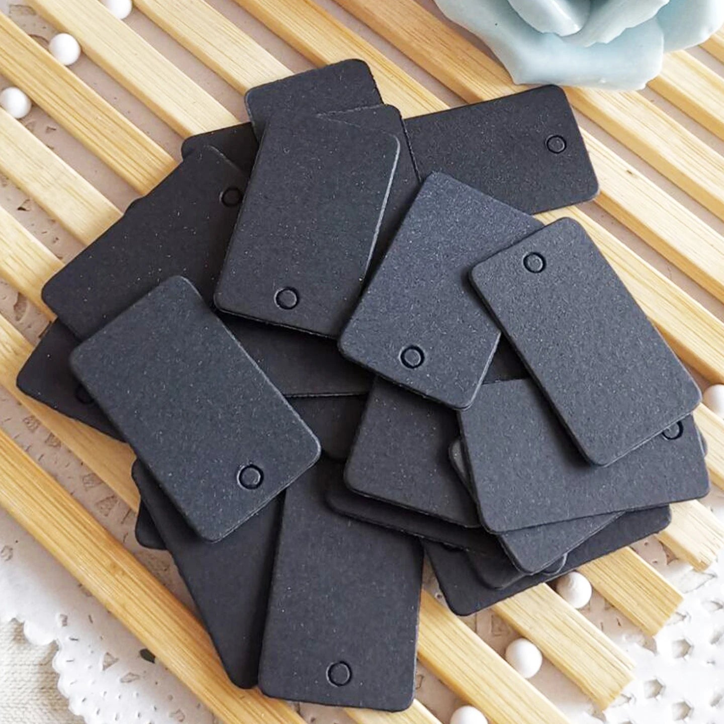 Étiquettes En Papier Kraft Rectangulaires 2x3.3 Cm 50 Pièces Bijoux Cadeaux