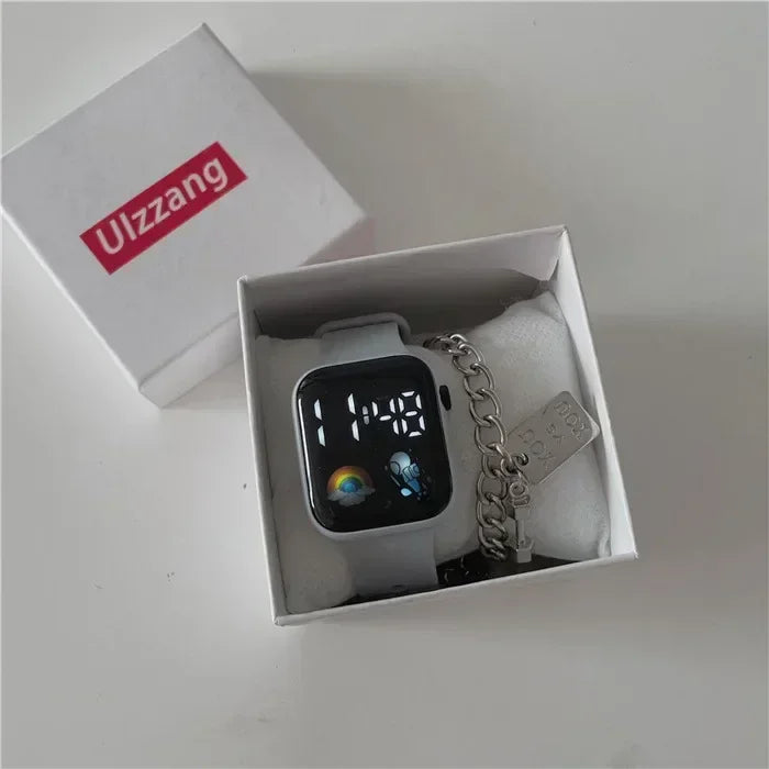 Montre Sport LED Étanche Numérique Silicone Sans Bracelet Pour Hommes Femmes