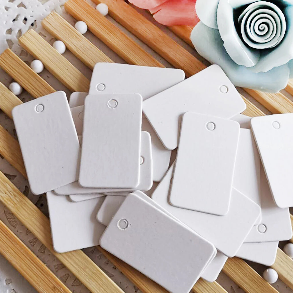 Étiquettes En Papier Kraft Rectangulaires 2x3.3 Cm 50 Pièces Bijoux Cadeaux