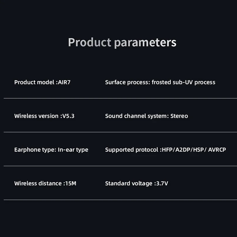 Xiaomi MIJIA Air 7 Écouteurs TWS Bluetooth HiFi Étanches Micro Réduction Bruit